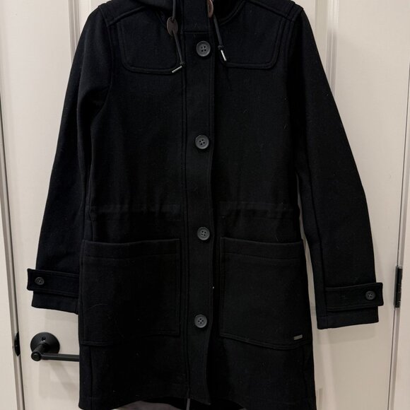 NWT LL Bean West End Wool Coat Women's Small Black Warm for Winter & Holidays - Picture 3 of 10